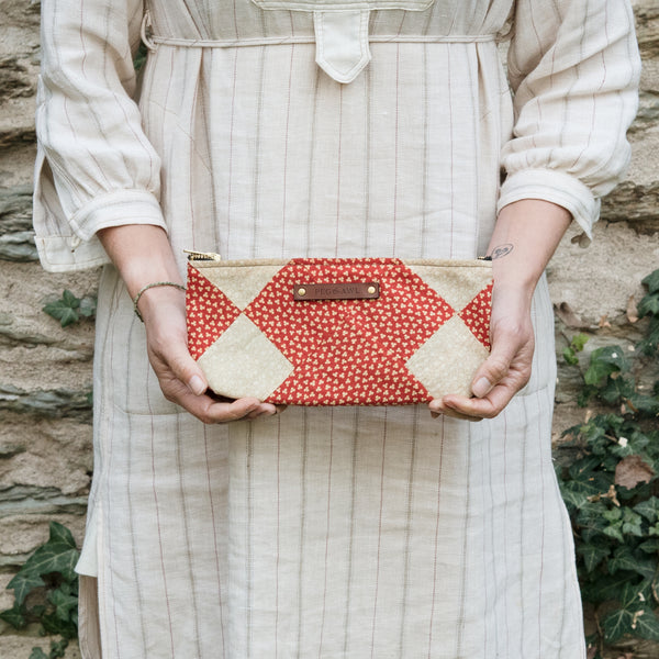 Scholar Pouch with 1800s Quilt: Faye