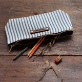Scholar Pouch with Vintage Ticking: Nan