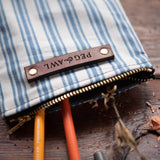 Scribbler Pouch with Vintage Ticking: Luca