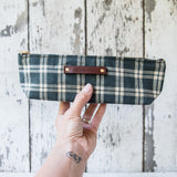 Drafter Pouch with early 1900s Tea Towel Textile: Indigo