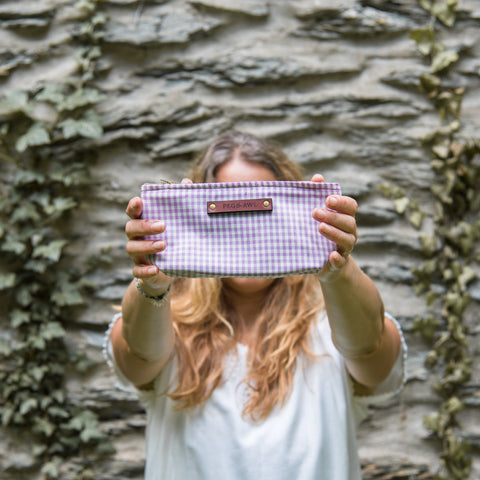 Essentials Pouch with 1950s Deadstock Textile: Geranium