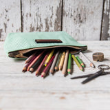 Essentials Pouch with 1950s Deadstock Textile: Malachite