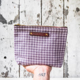 Keeper Pouch with 1800s Homespun Textile: Lilac