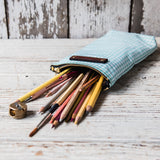 Scribbler Pouch with 1950s Deadstock Textile: Chrysocolla