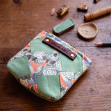 Custom Pouch with Antique Hand-Stitched Quilt Block: Quinn