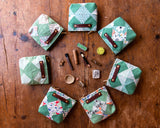 Custom Pouch with Antique Hand-Stitched Quilt Block: Quinn