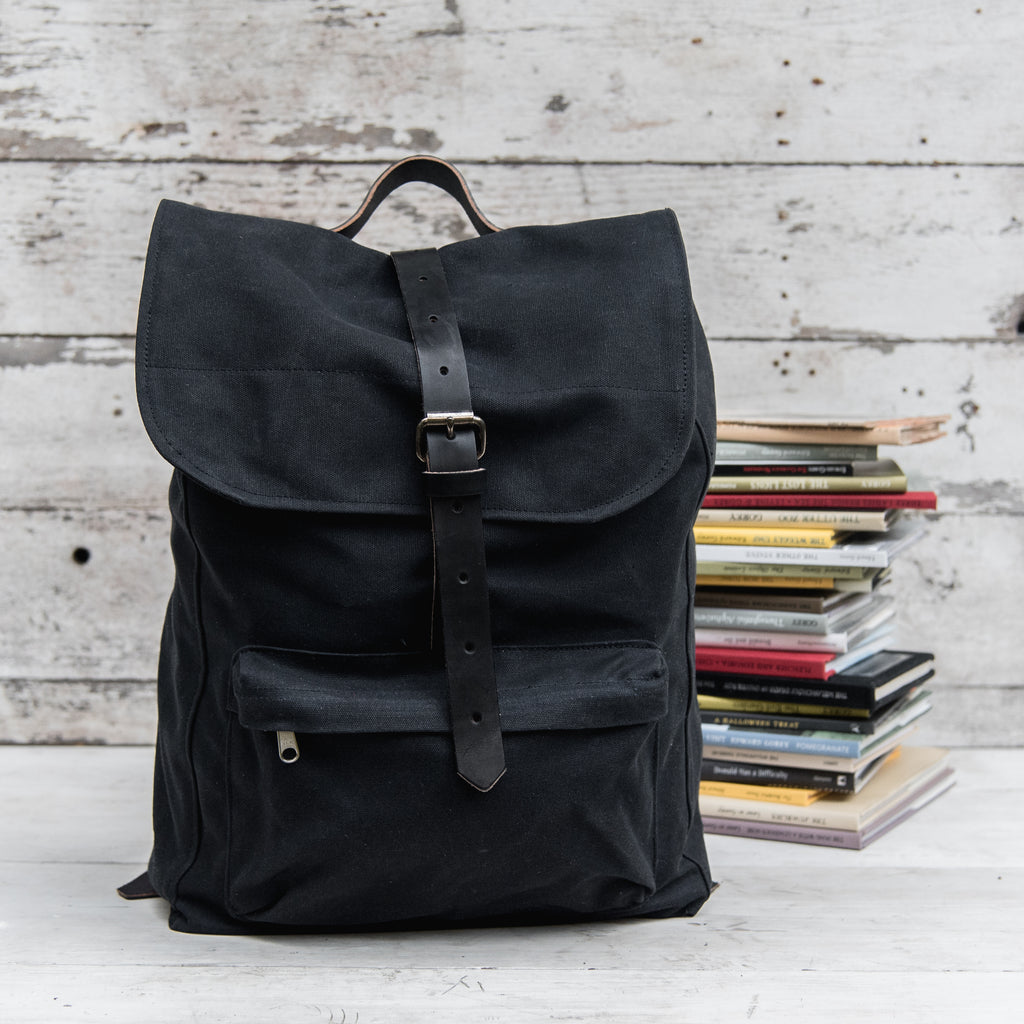 The Rogue Backpack  Handmade from Waxed Canvas and Leather