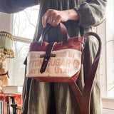 Mini Tote with Vintage Sugar Sack: Sugar No. 2