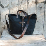 Peg and Awl Waxed Canvas Tote, unisex everyday bag, diaper bag