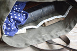 Worn Waxed Canvas Tote with Antique Leather | Coal #1