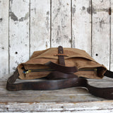 Worn Waxed Canvas Tote with Antique Leather and Zipper | Spice