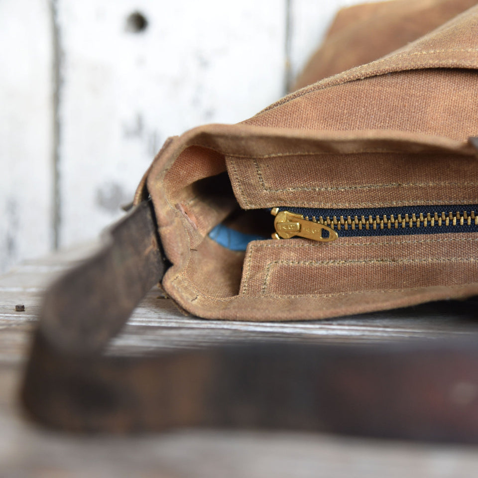 Handmade Waxed Canvas Lined Zipper Tote | Small | The Minimalist