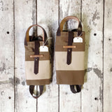 Worn Large Waxed Canvas Tote with Antique Leather | Moss