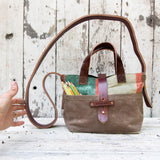 Mini Tote with Vintage Canvas: Leopold