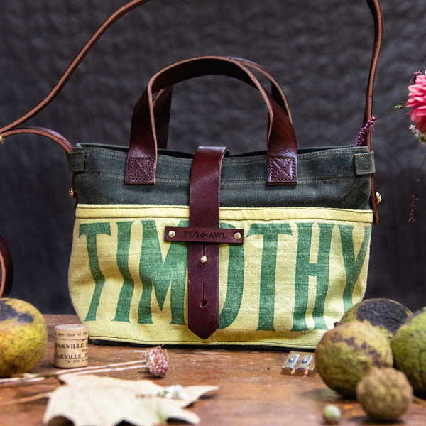 Mini Tote with Vintage Canvas: Timothy