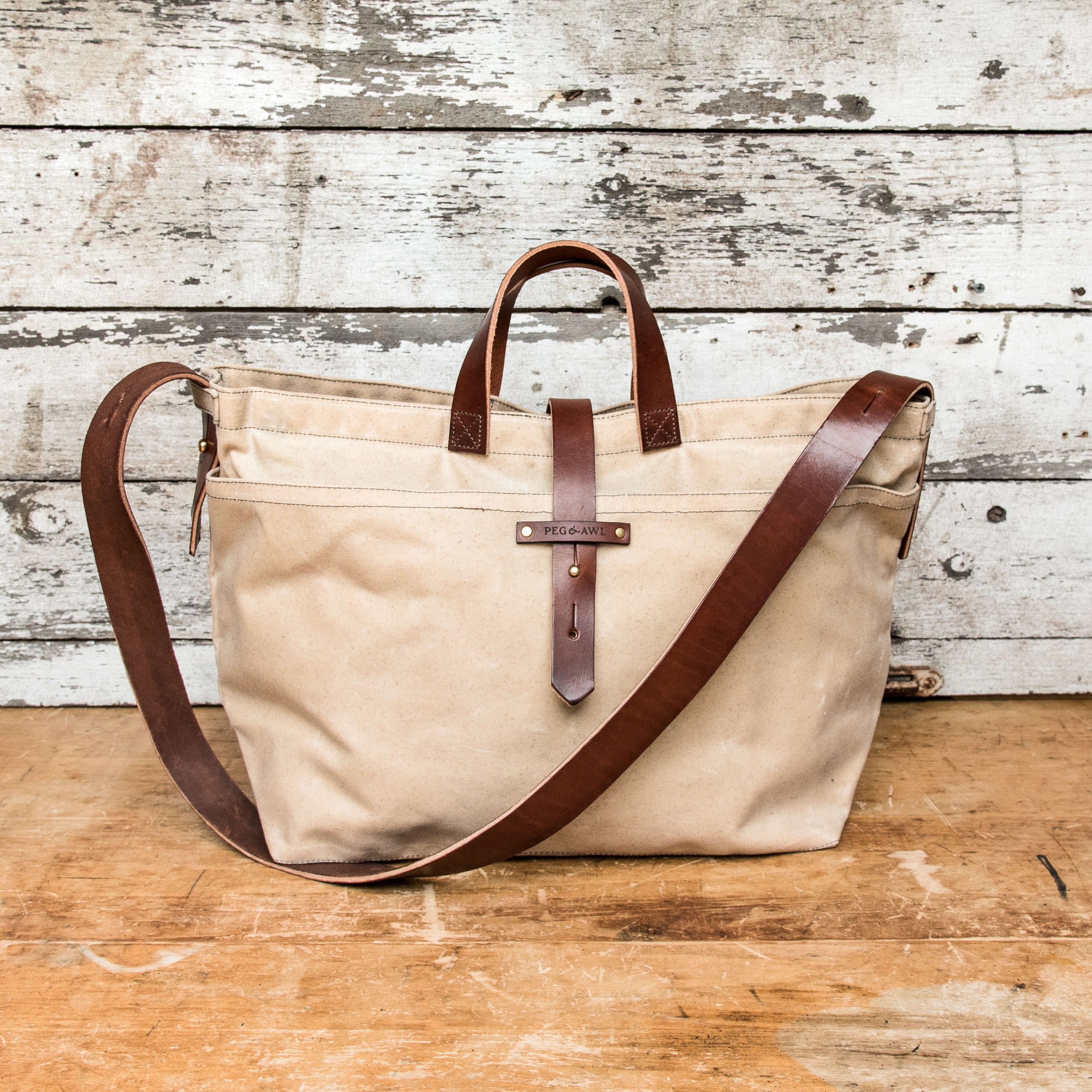 Large Waxed Canvas Tote