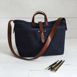 Large Waxed Canvas Tote without Zipper
