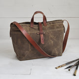 Large Waxed Canvas Tote without Zipper