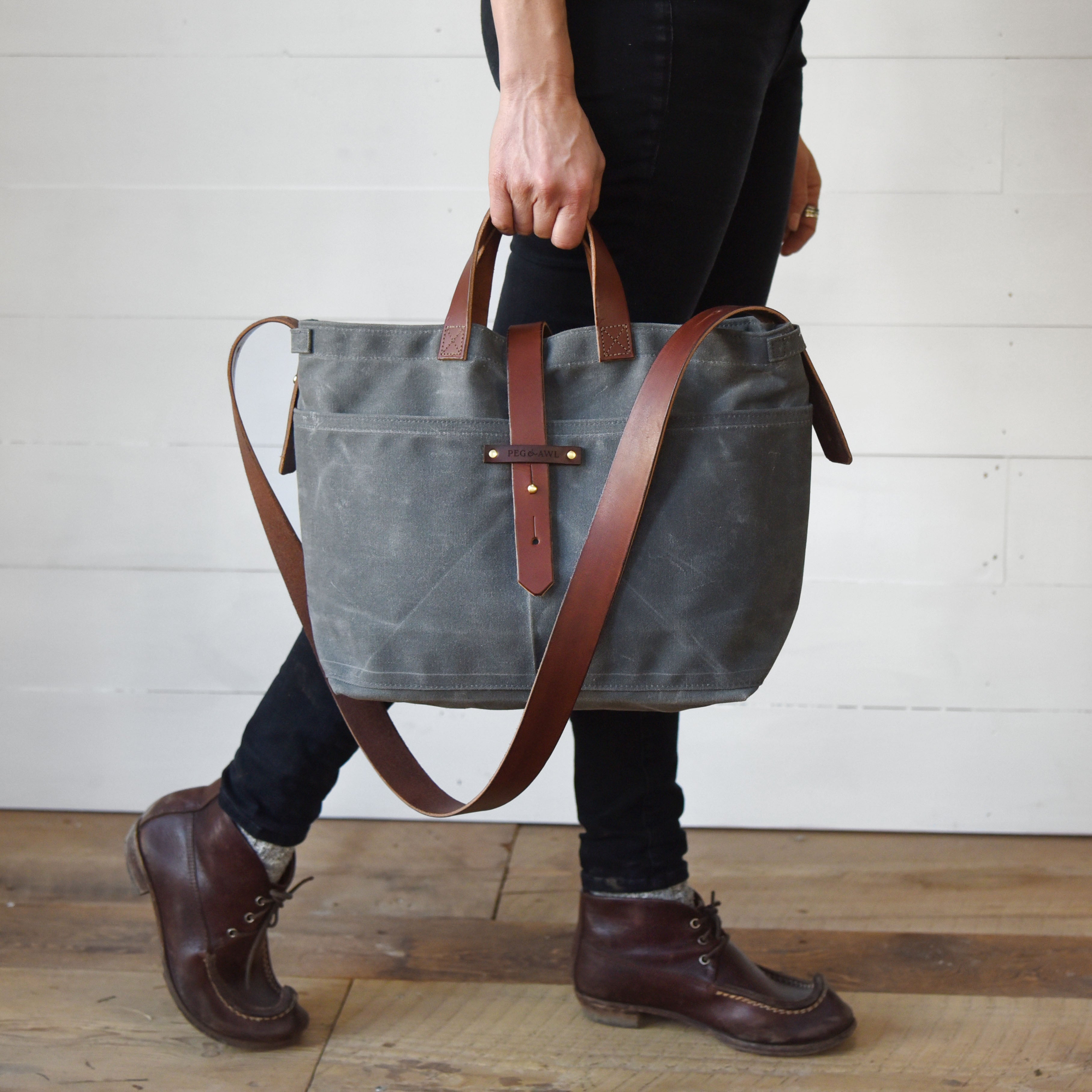 Waxed Canvas Tote without Zipper