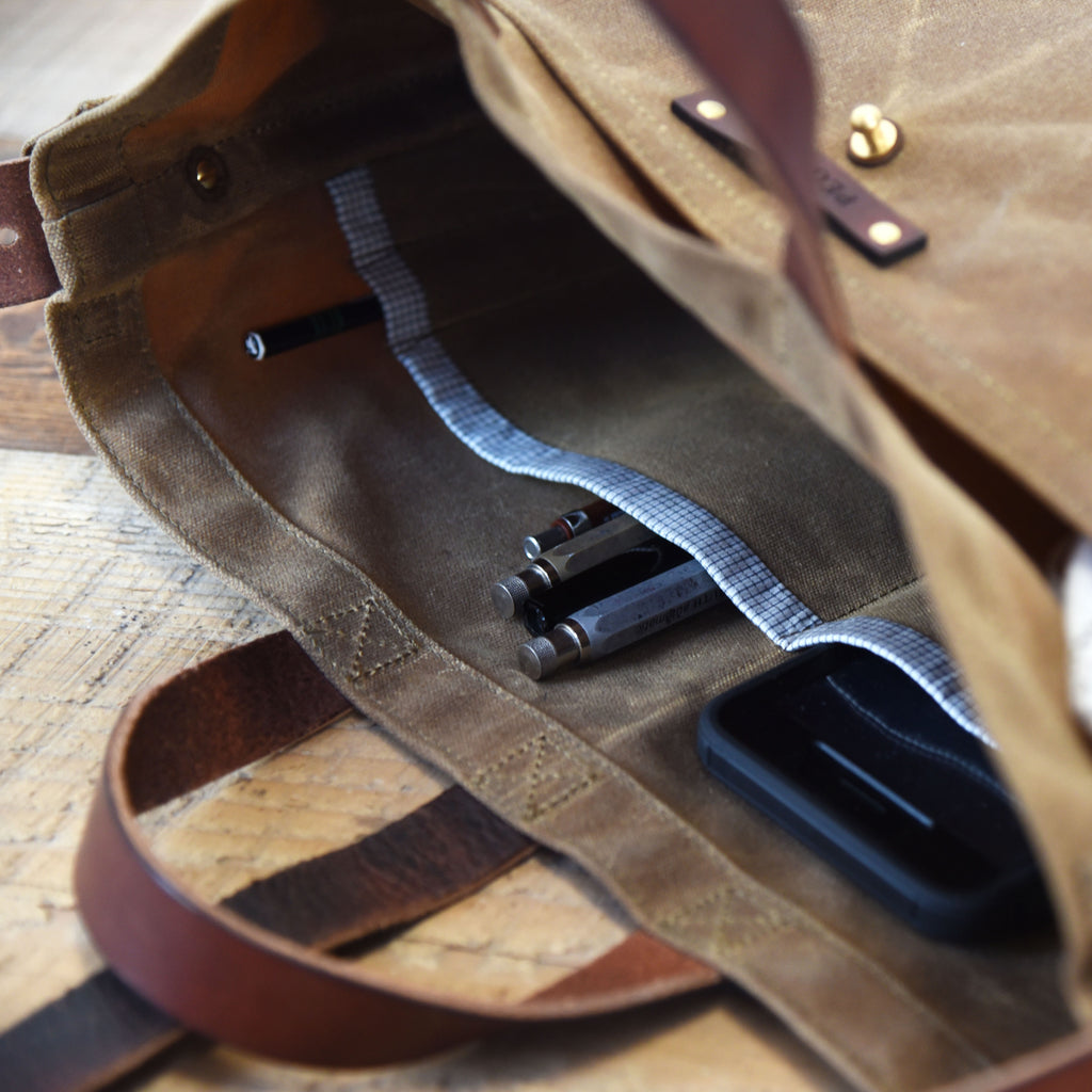 Monogrammed Large Waxed Canvas Boat Tote - aka The Man Bag –