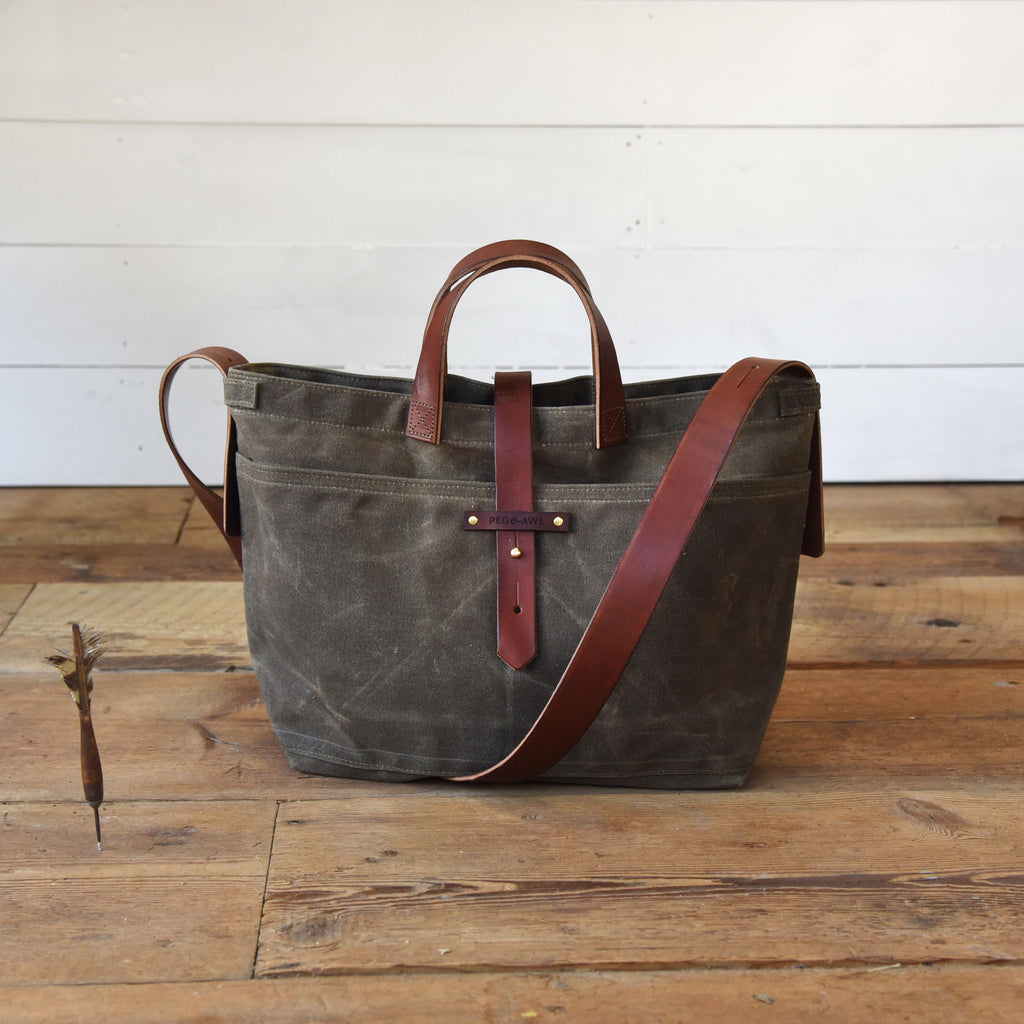 Waxed Canvas Tote Bag - Water-Resistant and Functional