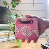 Custom Pouch with Antique Hand-Stitched Quilt Block: Valentina