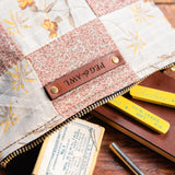 Custom Pouch with Antique Quilt Block: Holly